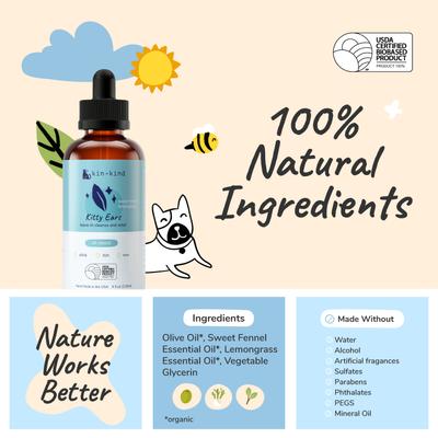 Kitty Ears Sweet Fennel Lemongrass Ear Cleaner, 4-fl oz bottle