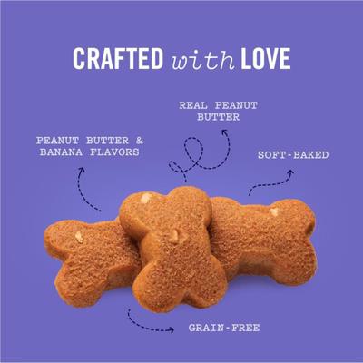 Soft Baked Woofers Grain-Free Peanut Butter Banana Dog Treats, 36-oz bag