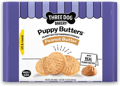Puppy Butters Peanut Butter Sandwich Cookie Dog Treats, 11.8-oz bag