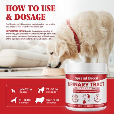 Cranberry Flavored Powder Urinary Tract Health Supplement for Dogs, 3.38-oz jar, 480 scoops