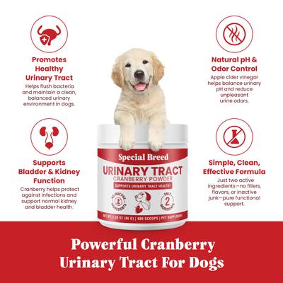 Cranberry Flavored Powder Urinary Tract Health Supplement for Dogs, 3.38-oz jar, 480 scoops