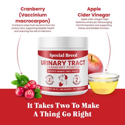 Cranberry Flavored Powder Urinary Tract Health Supplement for Dogs, 3.38-oz jar, 480 scoops