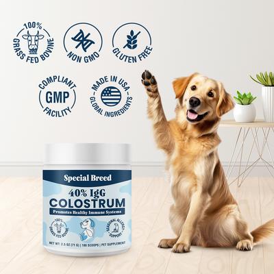 40% IgG Grass Fed Colostrum Powder Immune Support Supplement for Dogs, 2.5-oz jar