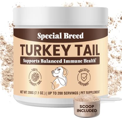 Turkey Tail Mushroom Flavored Powder Canine Immune Support Supplement for Dogs & Cats, 7.1-oz jar