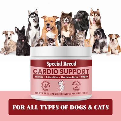 Cardio Support Powder Heart Supplement for Dogs, 6.28-oz jar