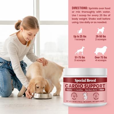Cardio Support Powder Heart Supplement for Dogs, 6.28-oz jar