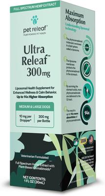Ultra Releaf Liposome 300-mg Full Spectrum Hemp Extract Oil Liquid Calming Supplement for Medium & Large Dogs, 1-fl oz bottle