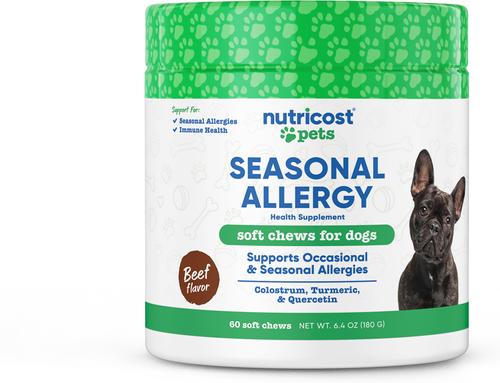 Seasonal Allergy Beef Flavor Chew Supplement for Dogs, 60 count