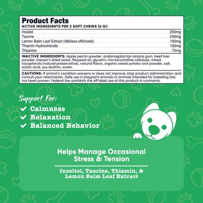 Calming Support Beef Flavor Chew Supplement for Dogs, 60 count
