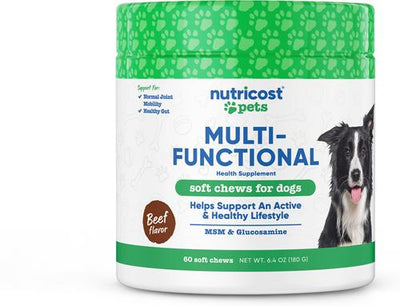 Multi-Functional Beef Flavor Chew Supplement for Dogs, 60 count