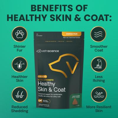 Omega Plus Extra Strength Healthy Skin & Coat Duck Flavored Chews Omega-3 Supplement for Dogs, 40 count