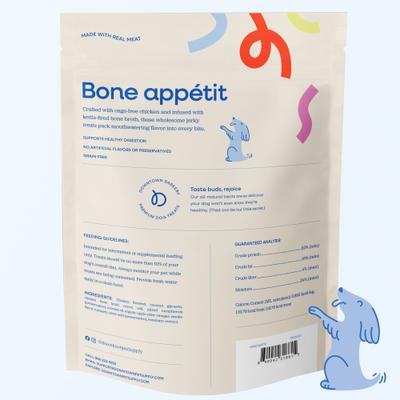 Chicken & Bone Broth High-Protein Jerky Dog Treats, 10-oz bag