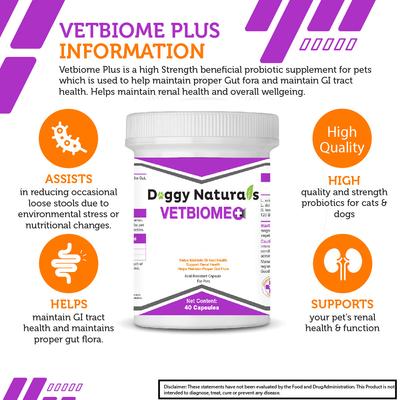 Vetbiome Plus High Potency Probiotics for Dog & Cat, 40 count