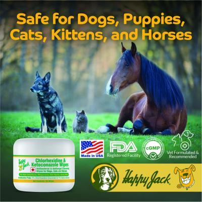 KetoHexidine Dog, Cat & Horse Wipes with Chlorhexidine & Ketoconazole, 50 count