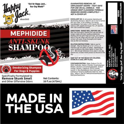 Mephidide Anti Skunk Dog & Cat Shampoo, 16-fl oz bottle