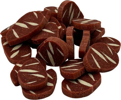 Golosinas para perros Chewka Real Meat, suaves y masticables, con sabor a chuletón jugoso, bolsa de 13.5 oz