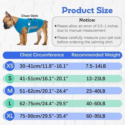 Anxiety Relief Dog Coat, Blue, X-Large