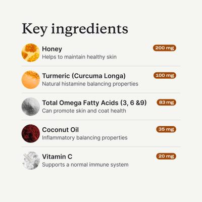 Suplemento para perros con sabor a cerdo para aliviar la picazón, 30 unidades, 30 unidades, paquete de 3