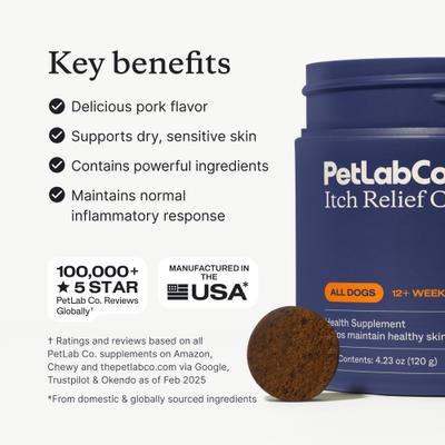 Itch Relief Pork Flavor Dog Supplement, 30 count, 30 count, bundle of 3