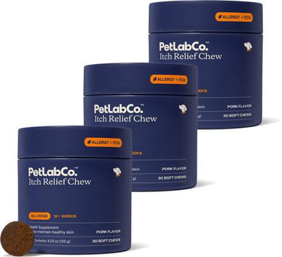 Itch Relief Pork Flavor Dog Supplement, 30 count, 30 count, bundle of 3