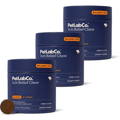 Suplemento para perros con sabor a cerdo para aliviar la picazón, 30 unidades, 30 unidades, paquete de 3