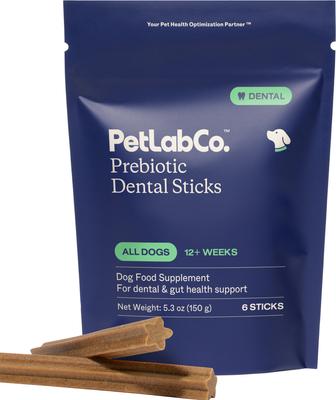Prebiotic Dental Sticks Dog Dental Chews, 6 count
