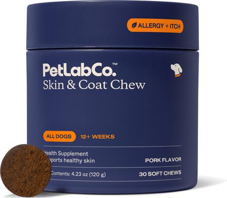 Pork Flavored Soft Chew Skin & Coat Supplement for Dogs, 30 count