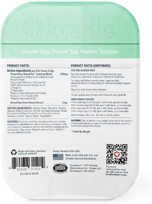 Daily Calming Beef Liver Flavored Soft Chew Broad Spectrum Hemp Extract Calming Supplement for Dogs, 90 count, bundle of 3