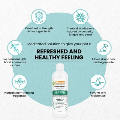 Medicated Itch Relief Shampoo for Dogs & Cats, 8-fl oz bottle
