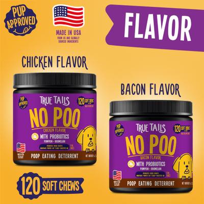 No Poo Bacon Flavored Coprophagia Supplement for Dogs, 120 count
