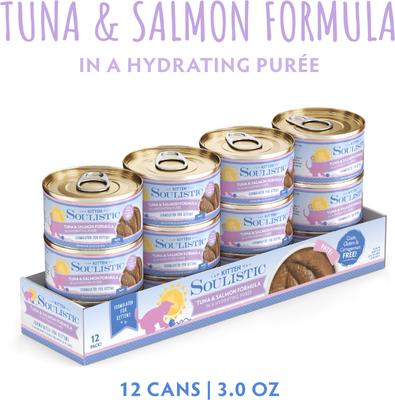 Kitten Tuna & Salmon Formula in Hydrating Purée Wet Cat Food, 3-oz can, case of 12