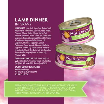 Moist & Tender Lamb Dinner in Gravy Wet Cat Food, 5.5-oz can, case of 8
