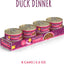 Comida húmeda para gatos Moist & Tender Duck Dinner en salsa, lata de 5.5 oz, caja de 8