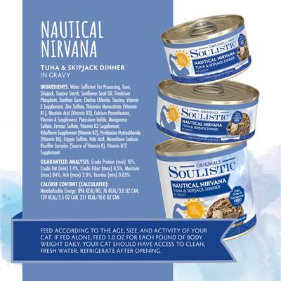 Originals Nautical Nirvana Tuna & Skipjack Dinner in Gravy Wet Cat Food, 5.5-oz can, case of 8