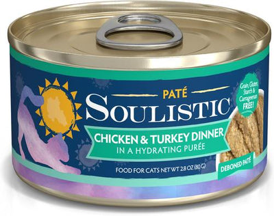 Paté Chicken & Turkey Dinner in a Hydrating Purée Wet Cat Food, 2.8-oz can, case of 12
