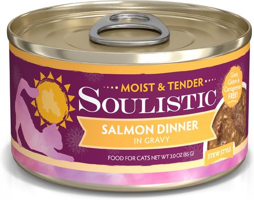 Moist & Tender Salmon Dinner in Gravy Wet Cat Food, 3-oz can, case of 12
