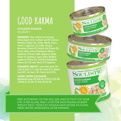 Originals Good Karma Chicken Dinner in Gravy Wet Cat Food, 10-oz can, case of 8