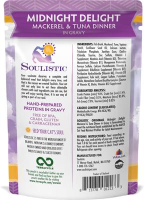 Originals Midnight Delight Mackerel & Tuna Dinner in Gravy Wet Cat Food, 3-oz pouch, case of 8