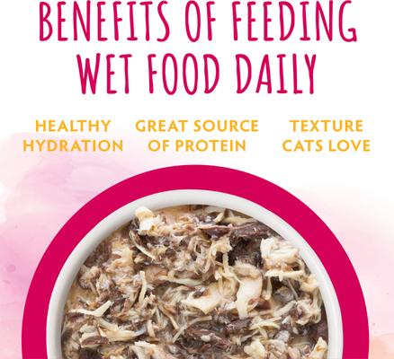 Comida húmeda para gatos Originals Triple Harmony con pollo, salmón y atún en salsa, bolsa de 3 oz, caja de 8