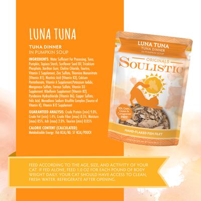 Originals Luna Tuna Tuna Dinner in Pumpkin Soup Wet Cat Food, 3-oz pouch, case of 8
