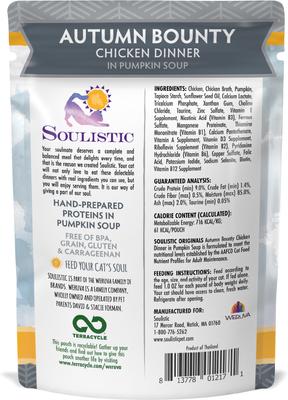 Comida húmeda para gatos Originals Autumn Bounty Chicken Dinner en sopa de calabaza, bolsa de 3 oz, caja de 8