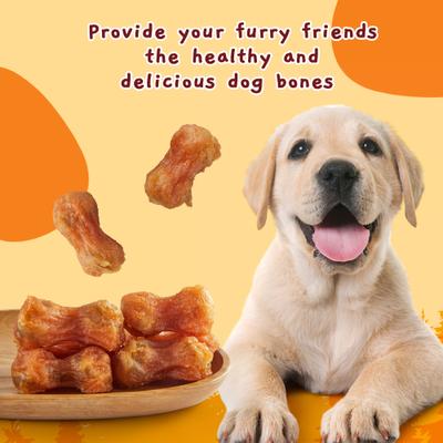 Chicken Wrapped Peanut Butter Bones Rawhide-Free Dog Chews, 6-oz bag