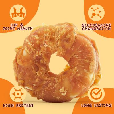 Chicken Jerky Wrapped Rawhide Donut Dog Chew, 8.5-oz bag