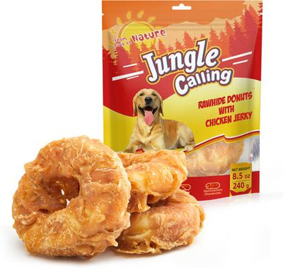 Chicken Jerky Wrapped Rawhide Donut Dog Chew, 8.5-oz bag