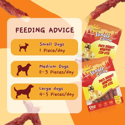 Rawhide-Free Duck Wrapped Cod Sticks Dog Treats, 10.6-oz bag
