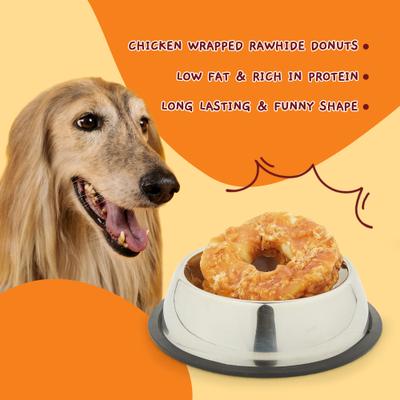 Chicken Jerky Wrapped Rawhide Donut Dog Chew, 8.5-oz bag