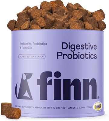 Digestive Prebiotic & Probiotic Peanut Butter Flavor Chew Supplement for Dogs, 90 count