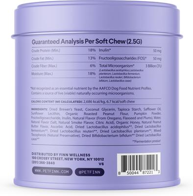 Digestive Prebiotic & Probiotic Peanut Butter Flavor Chew Supplement for Dogs, 90 count