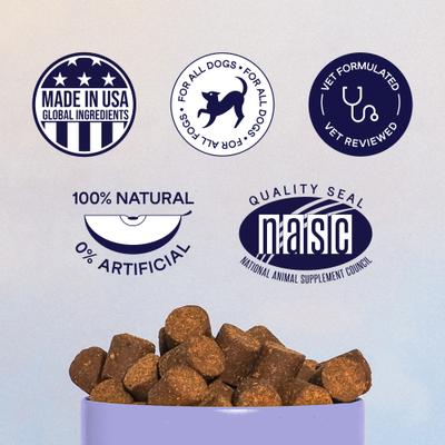 Digestive Prebiotic & Probiotic Peanut Butter Flavor Chew Supplement for Dogs, 90 count