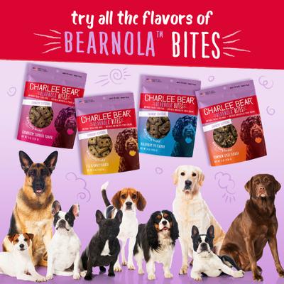Premios para perros Bearnola Bites con sabor a mantequilla de cacahuete y miel, bolsa de 8 oz